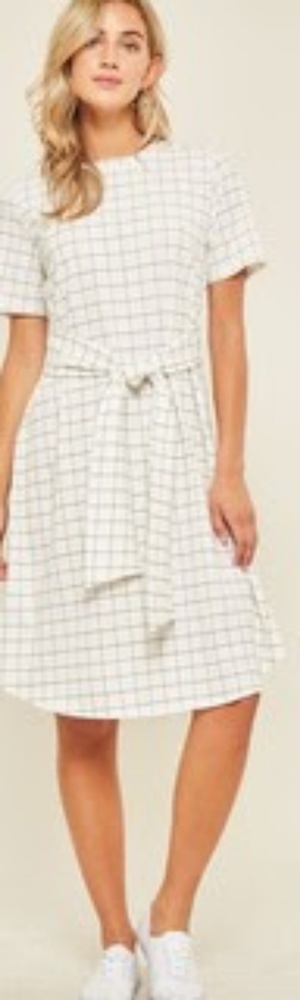 Flamingo urban white black tie front dress small